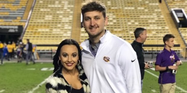Steven Ensminger Jr. is mourning the loss of his wife, sports reporter Carley McCord, 30, after she was killed in a plane crash on Saturday en route to a college football game in which Ensminger's father was coaching. 
