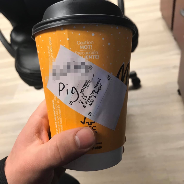 An unidentified police officer has admitted he wrote the offensive note on a McDonald's coffee cup that went viral. 