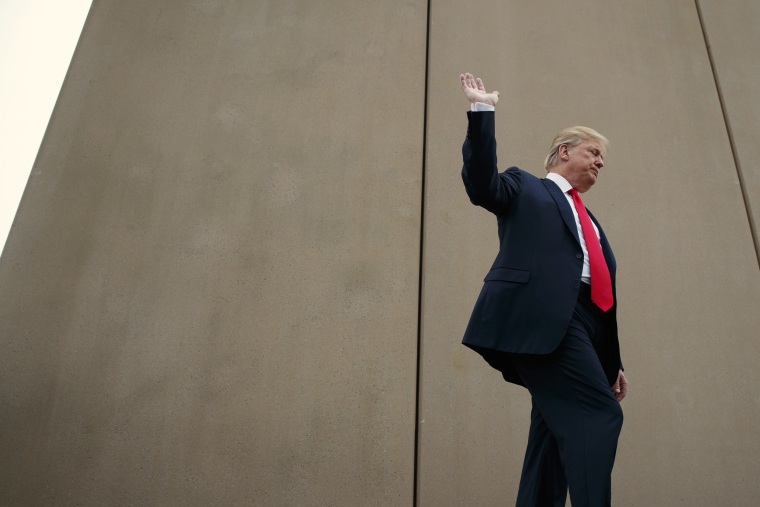 Trump tours U.S.-Mexico border wall prototypes