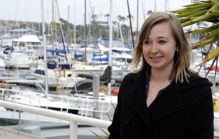 Image: Abby Sunderland at a press conference after her attempt to sail around the world solo in Marina del Rey, California, in 2010.