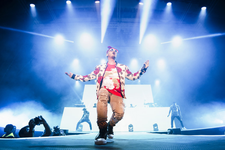 Image: J Balvin performs at the Sant Jordi Club in Barcelona on May 21, 2017.