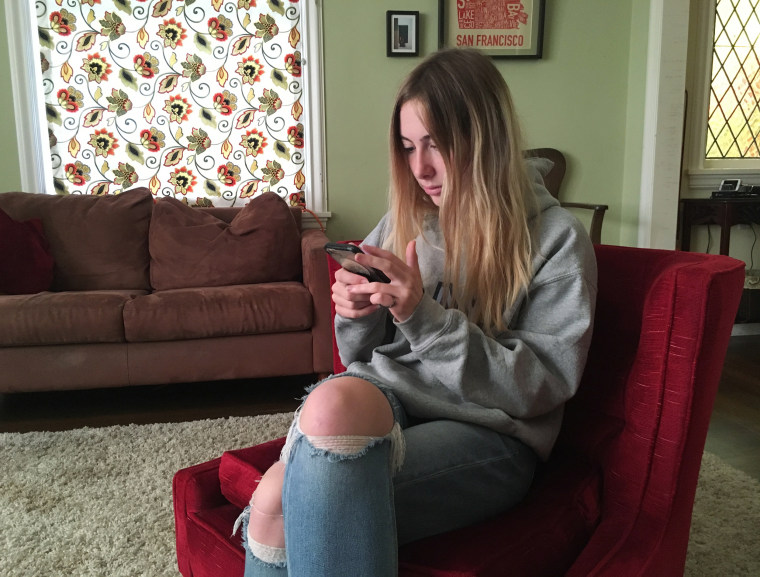 Image: Laurel Foster is part of a Stanford University research study on whether smartphones can be used to help detect depression and potential self-harm.
