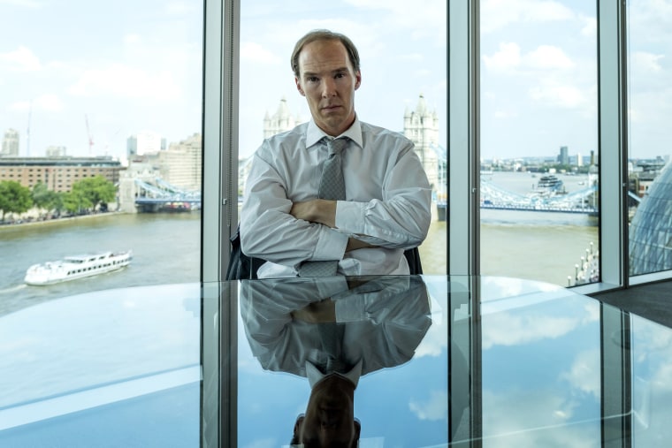 Benedict Cumberbatch in the new movie \"Brexit\" airing in the United States on HBO.