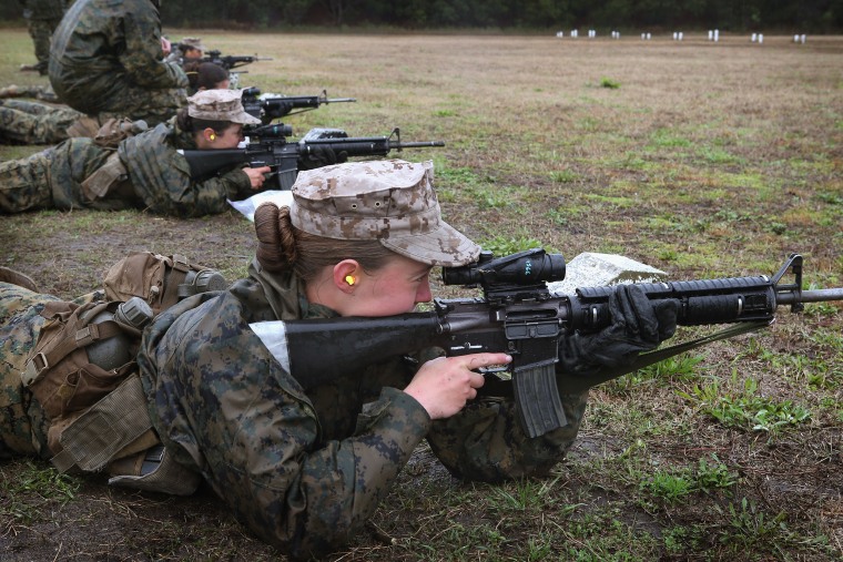 Image: Women Attend Marine Boot Camp At Parris Island, South Carolina