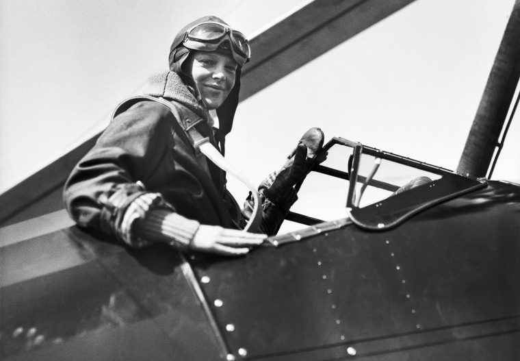 Amelia Earhart in cockpit