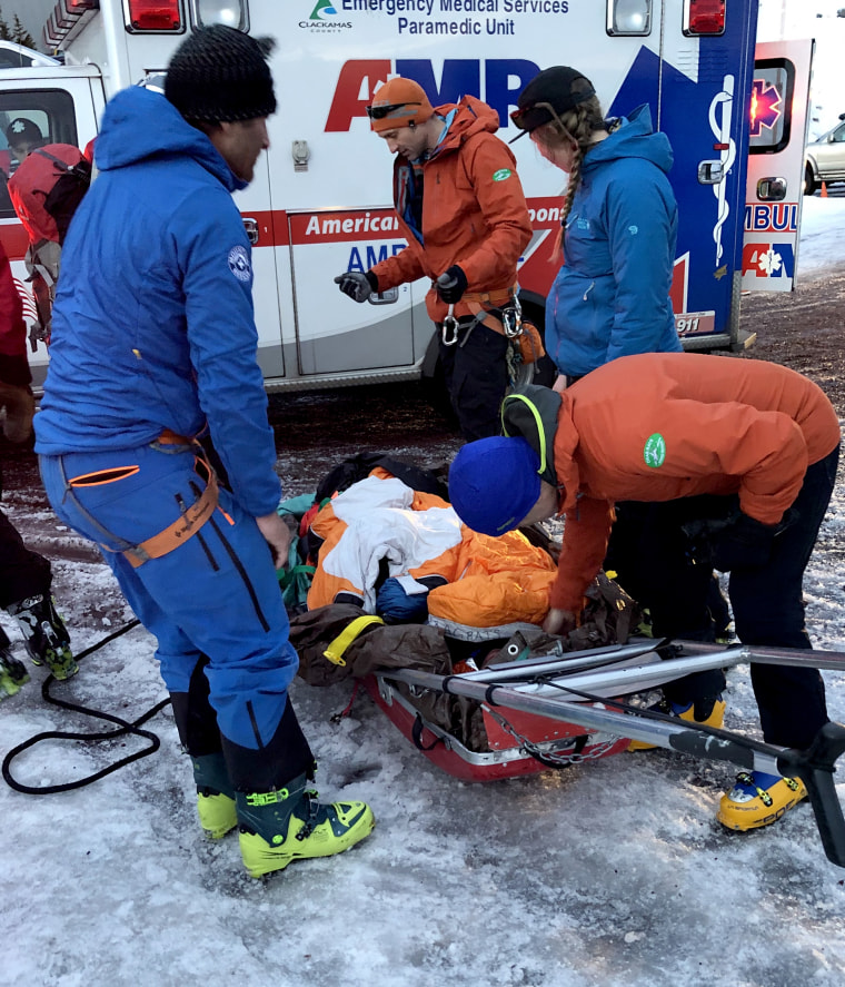 Image: A 16-year-old injured climber was rescued after falling 500 feet at Mount Hood in Oregon.
