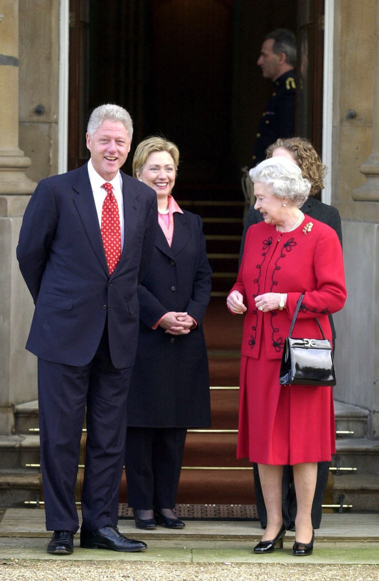 Who needs a crown! Queen sports the trusty Launer handbag for new