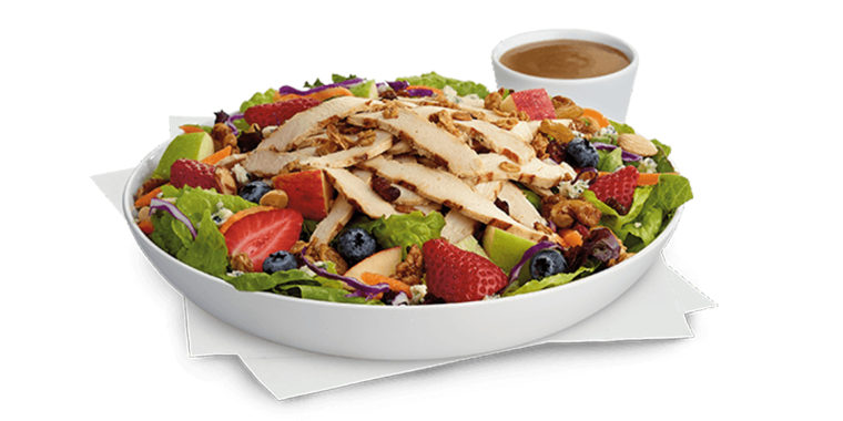 All of Chick-fil-A's salads can be ordered without the chicken. 