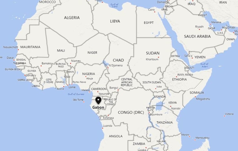 Image: A map showing the location of Gabon.
