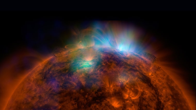 Image: X-rays stream off the sun in an image taken by NASA's Nuclear Spectroscopic Telescope Array.