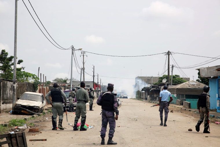 Image: Security forces patrol Libreville, Gabon 