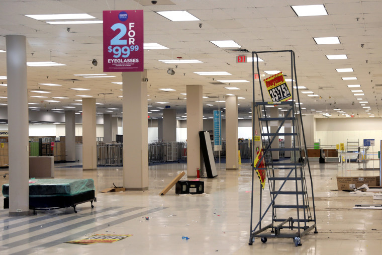 Image: The inside of a Sears department store is seen one day after it closed in Nanuet