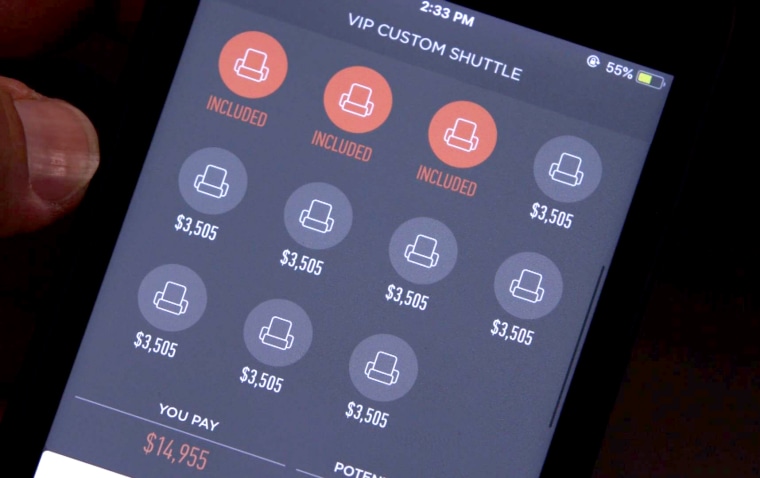 The JetSmarter app allows customers to book seats on its flights.