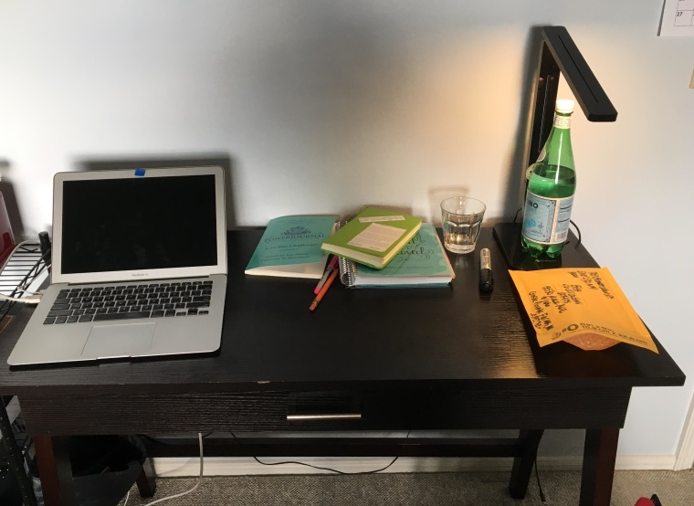 Catherine Greenspan's desk in Las Cruces, New Mexico.