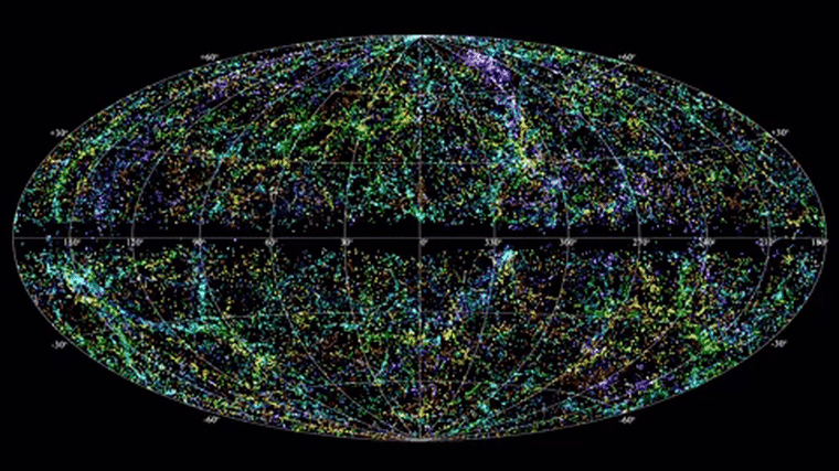 Image: Fast Radio Bursts Across the sky simulation
