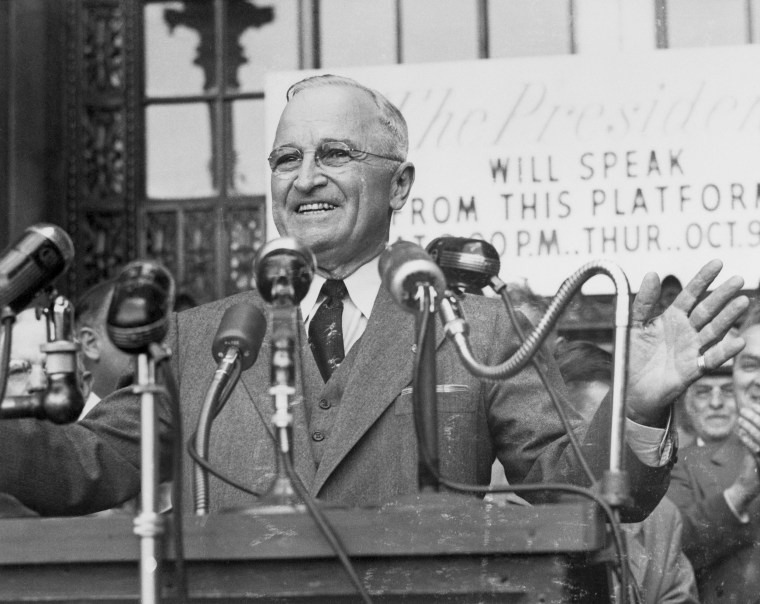 Image: Harry S. Truman Smiles Greeting Cleveland