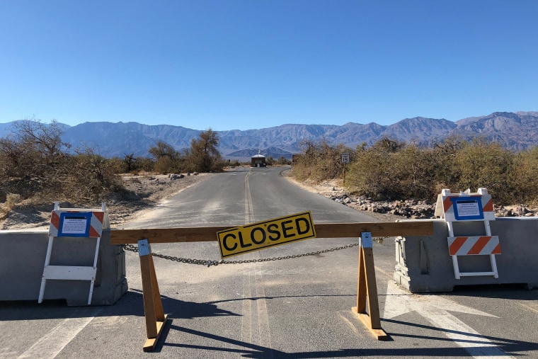 Image: Furnace Creek Campground at Death Valley National Park is closed during the partial U.S. government shutdown in Death Valley California