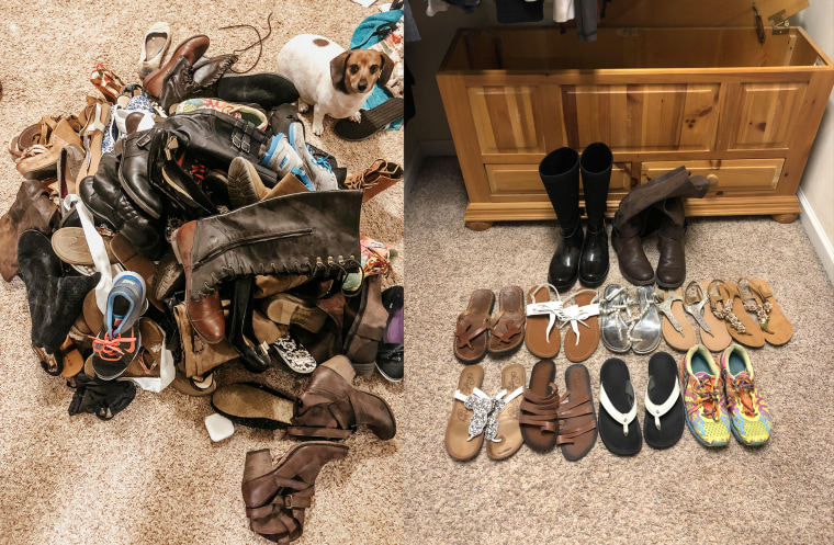 Miller seriously downsized her shoe collection using the KonMari method.