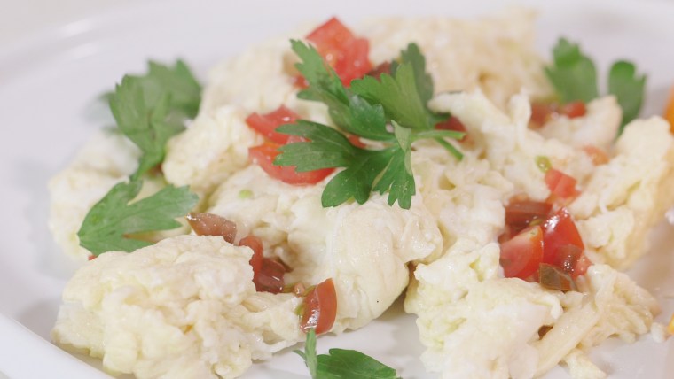 Enjoy a delicious egg-white scramble for breakfast. It's busting with protein for a healthy start to any day!