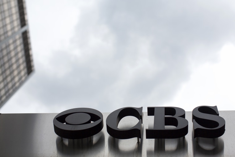 Image: The CBS logo at their broadcast center in New York on May 10, 2017.