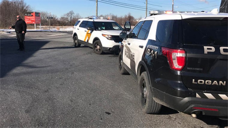 Image: Police respond to the scene of an active shooter at a UPS mail sorting facility in Logan Township, New Jersey, on Jan. 14, 2019.