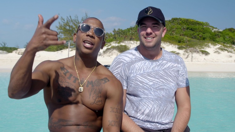 Image: Billy McFarland, right, at the Fyre Festival in 2017. McFarland was later convicted of fraud and sentenced to six years in prison.