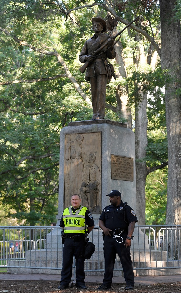 Image: Rally Protesting UNC's Confederate Era Monument "Silent Sam" Held On Campus