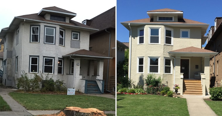 Beth Franken renovated this home in Oak Park, Ill., and walked away with a $60,000 profit. The home, left, is what the property looked like upon purchase, and right, after the renovations.