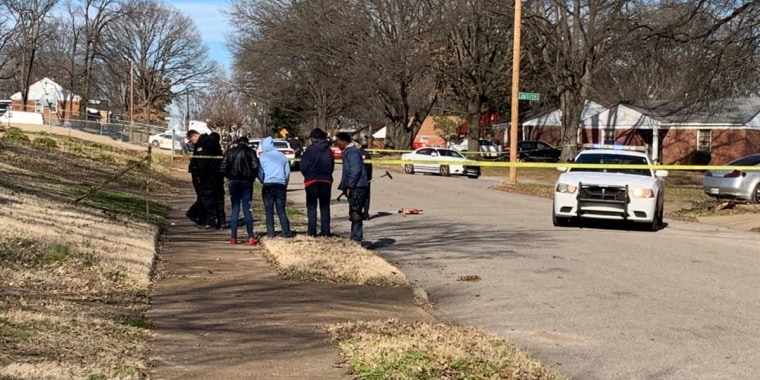 The scene where police found Terry and Sanders shot dead inside a car in Memphis, Tenn., on Jan. 10, 2019.