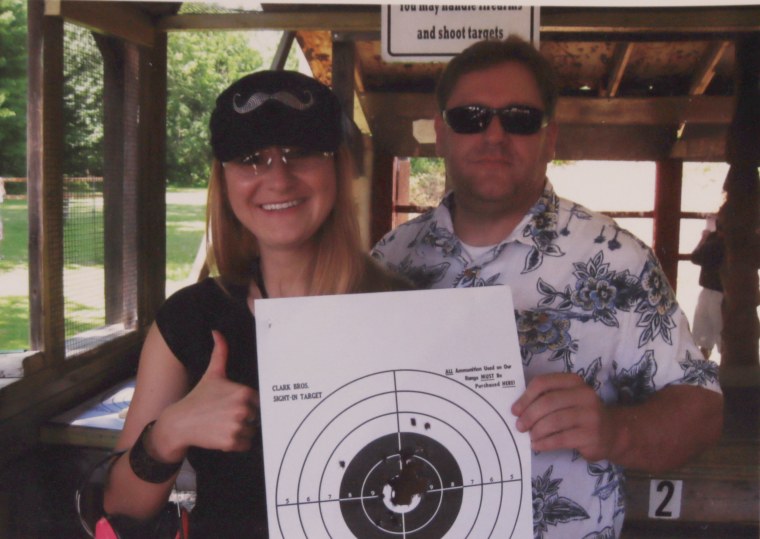 Maria Butina at a Virginia shooting range in August 2016.