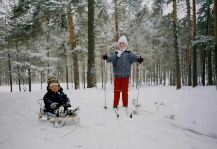 Maria Butina, right, and her sister, Marina, in 1995.