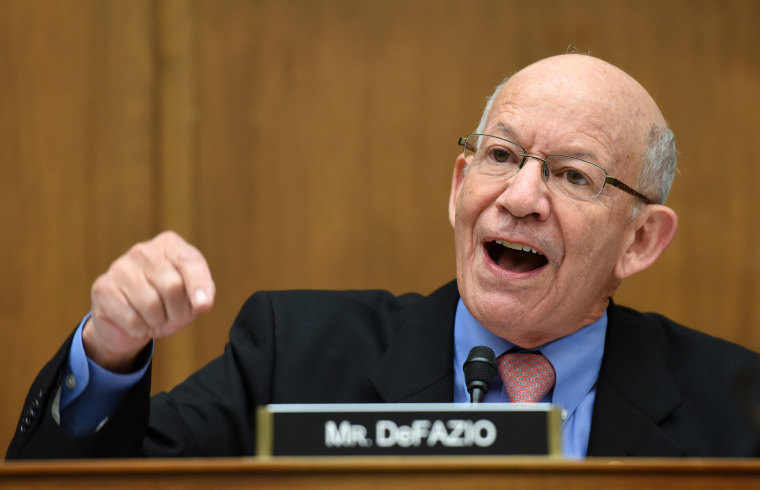 Representative Peter DeFazio, a Democrat from Oregon and ranking member of the House Transportation and Infrastructure Committee, during a hearing in Washington on Oct. 11, 2017.