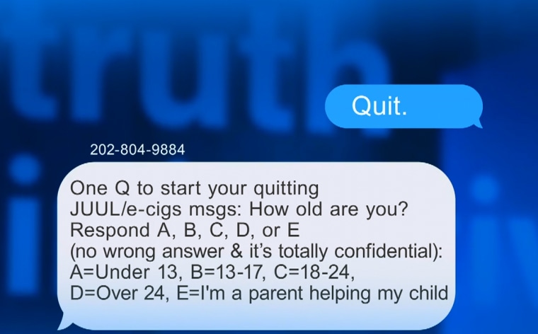 The program, which officially launches Friday, allows anyone to text "QUIT" to 202-804-9884, anonymously and free of charge.