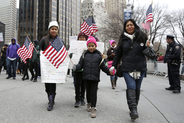 Image: Demonstrators take part in a march organized by the Women's March Alliance in the Manhattan borough of New York