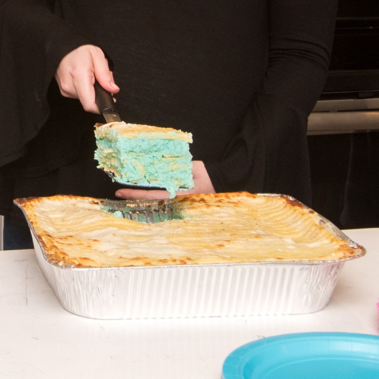 Gender reveal lasagna