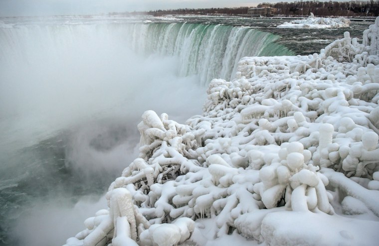 It's so cold Niagara Falls is frozen