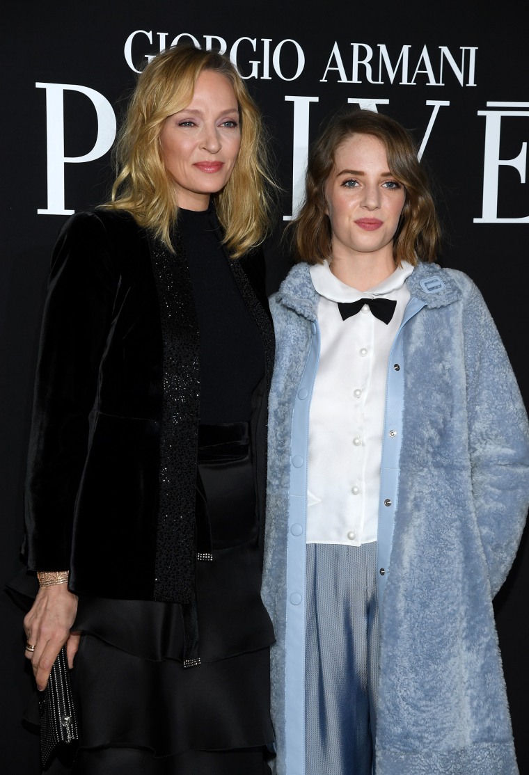 Uma Thurman And Daughter Maya Thurman Hawke Hit Paris Haute Couture Fashion Week 