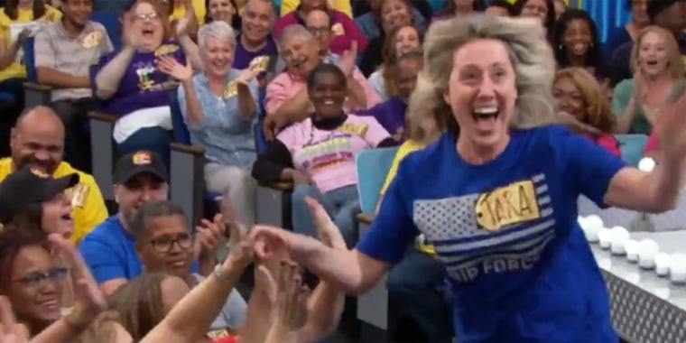 Contestant Tara Armstrong went from the bathroom right to the big stage on "The Price is Right." 