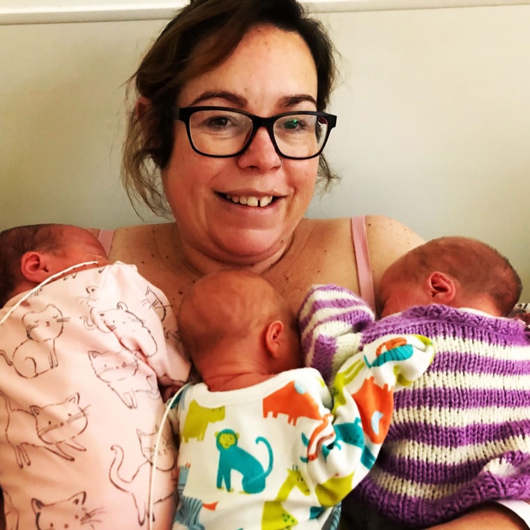 Woman who conceived twins naturally and a baby with IVF at the same time