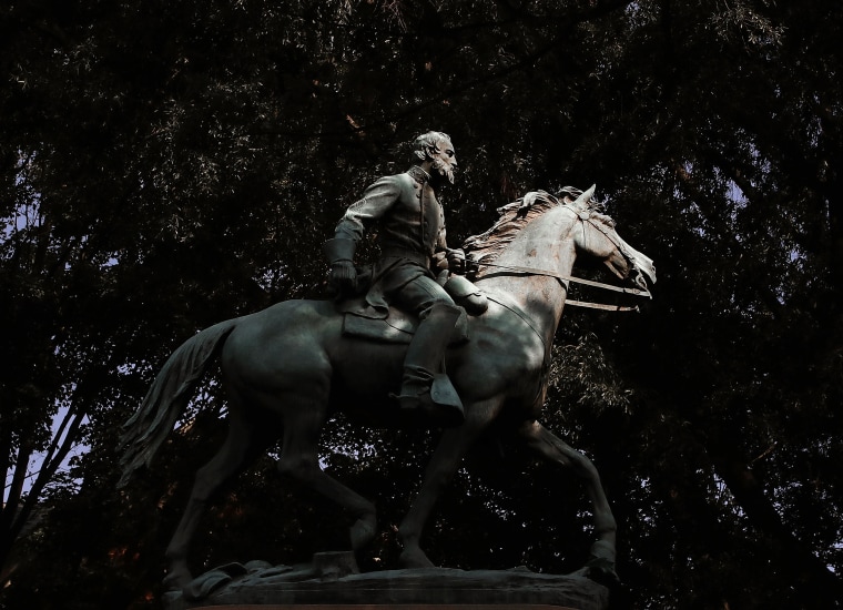 Image: A statue of Stonewall Jackson in Justice Park in Charlottesville, Virginia, on Aug. 22, 2017.