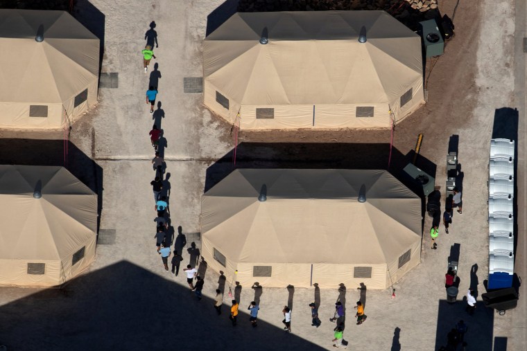 Image: Immigrant children at a detention facility near the Mexican border in Tornillo, Texas, on June 18, 2018.