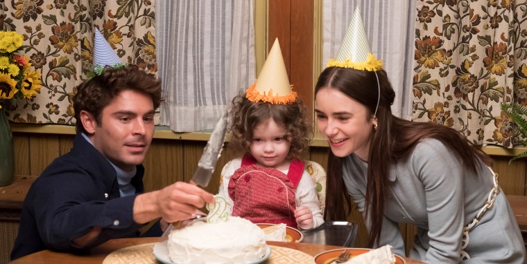 Zac Efron, Macie Carmosino and Lily Collins in "Extremely Wicked, Shockingly Evil and Vile."