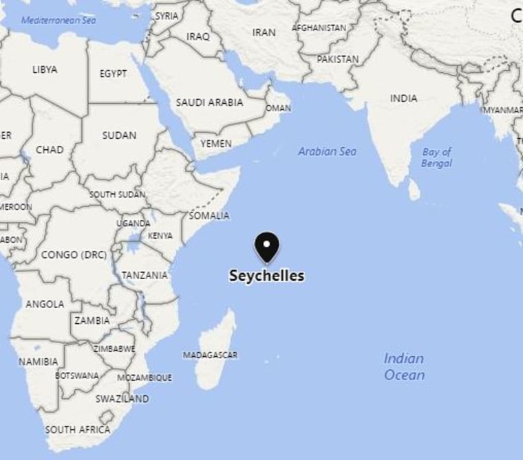 Image: Map showing the location of the Seychelles