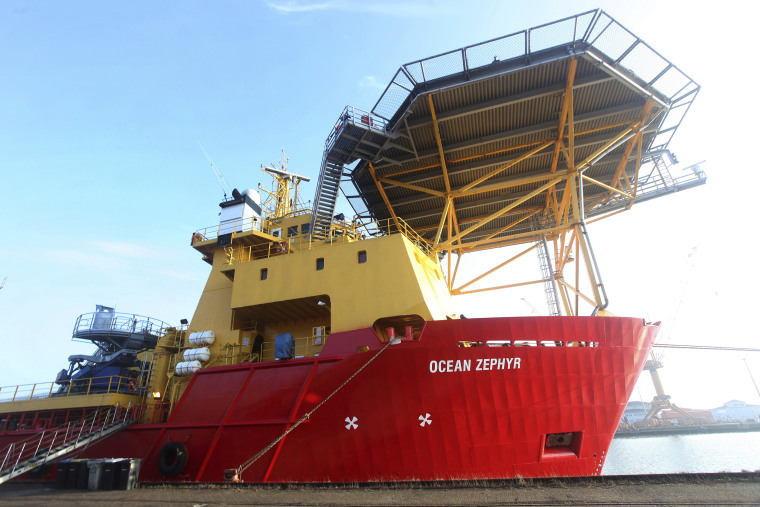 Image: The Ocean Zephyr stands docked in Bremerhaven, Germany