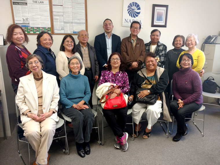 Members of the National Asian Pacific Center on Aging including Joon Bang, chief executive officer of NAPCA, center back row.