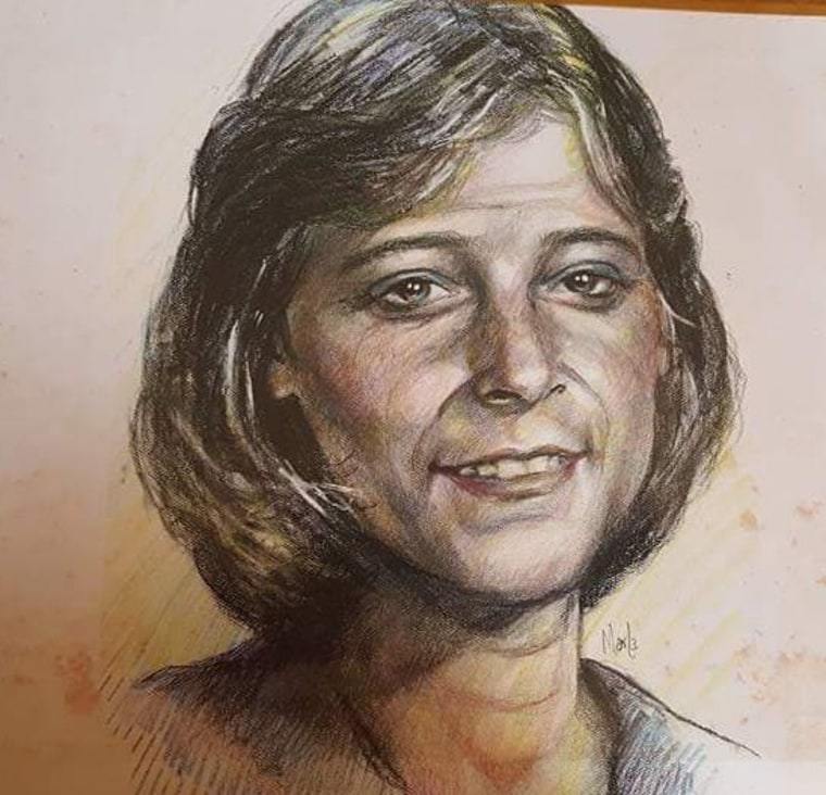 A progression drawing of Brenda as she might look today.
