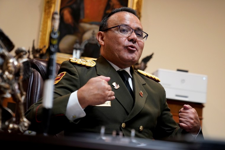 Image: Venezuelan Colonel Jose Luis Silva, Venezuela's Military Attache at its Washington embassy to the United States, is interviewed by Reuters after announcing that he is defecting from the government of President Nicolas Maduro in Washington