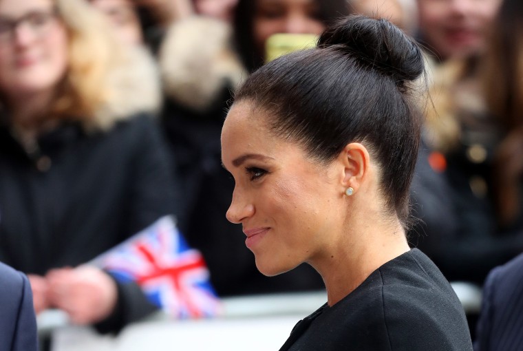 Meghan Markle wears a top knot hairstyle for the first time as a duchess
