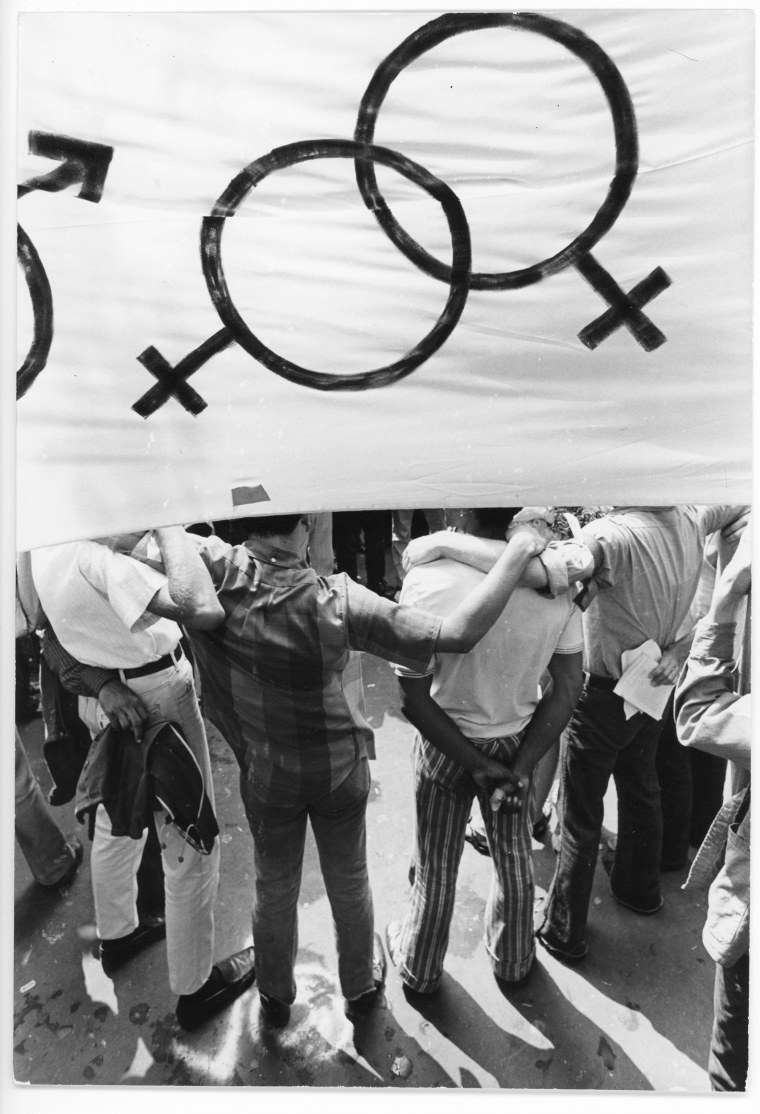 Image: "First Gay Pride March, July 27, 1969," by Fred W. McDarrah