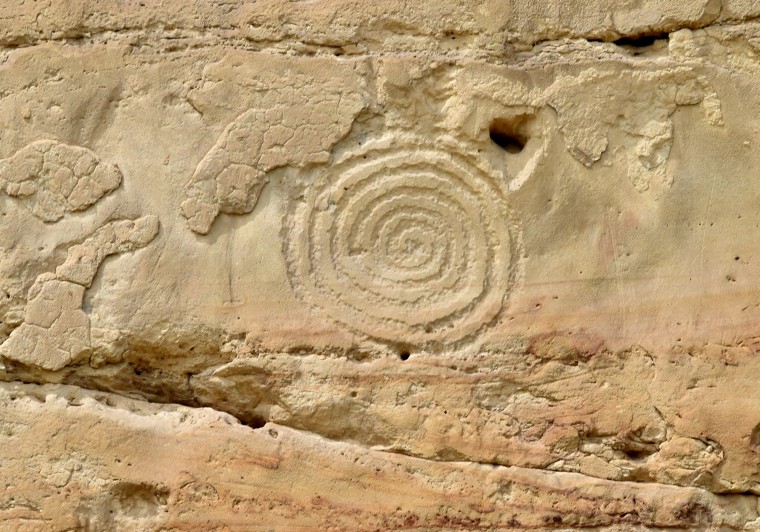 Image: Petroglyphs made by Ancient Puebloan People on rocks in the Chaco Culture National Historical Park